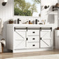 Double Bathroom Vanity with Sink & Faucet & Sewer Pipes,59" Farmhouse Bathroom Vanity Cabinet Set with 3 Storage Drawers &