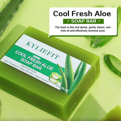 Aloe Vera Whitening Soap, Remove Acne, Pimples, Skin Radiant, Improve Skin Luster, Vegan Bath Wash for Women Men