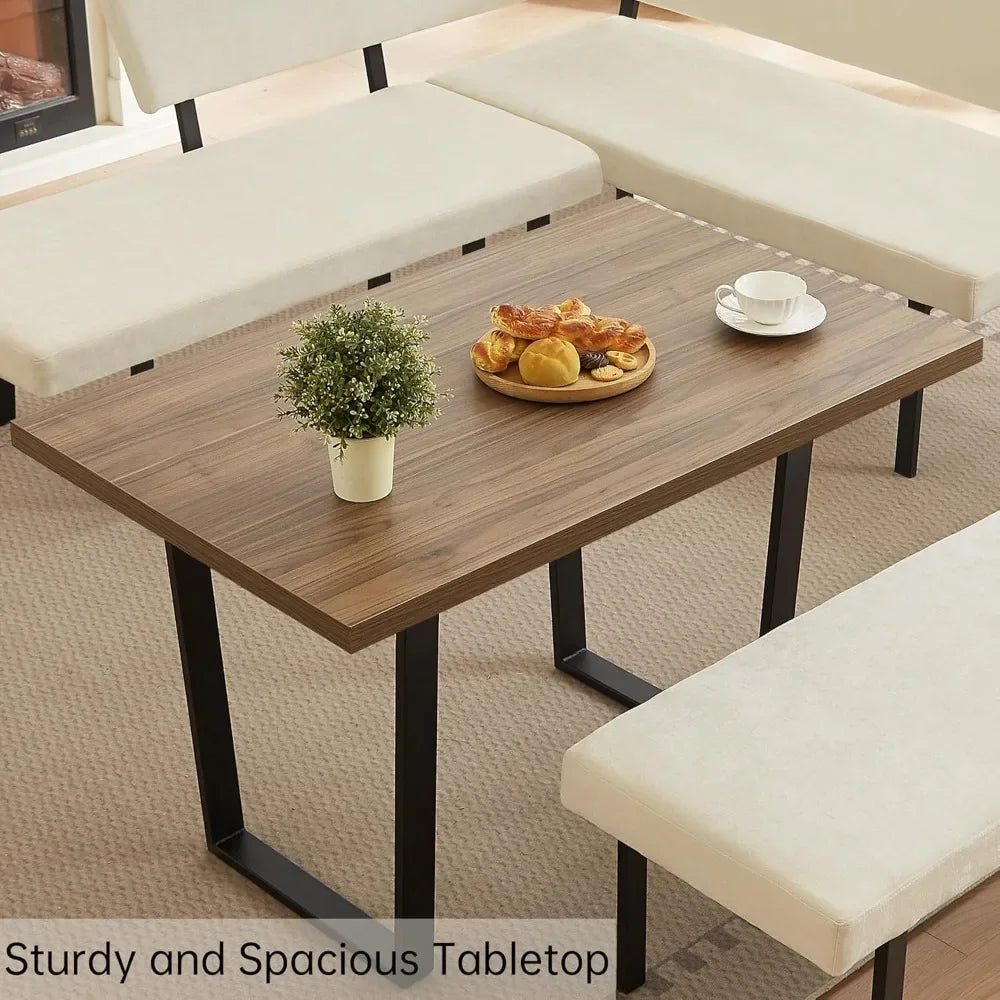 3-Piece Corner Dining Table Set with Bench, 67'' Space-Saving Breakfast Nook for Kitchen