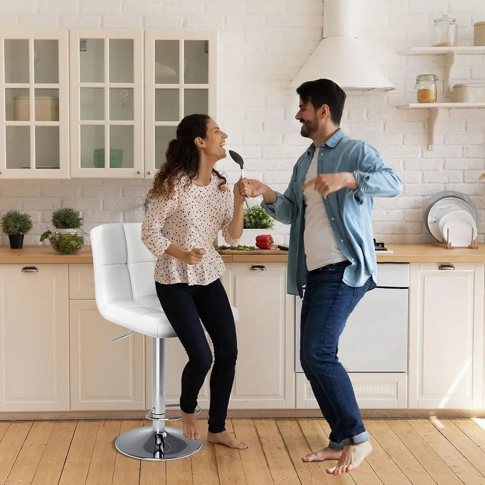 Bar Stools Set o 4, 24 inch Counter Height Bar Stools, Upholstered ern Kitchen Barstools with Metal Base, PU Leather Stools or K