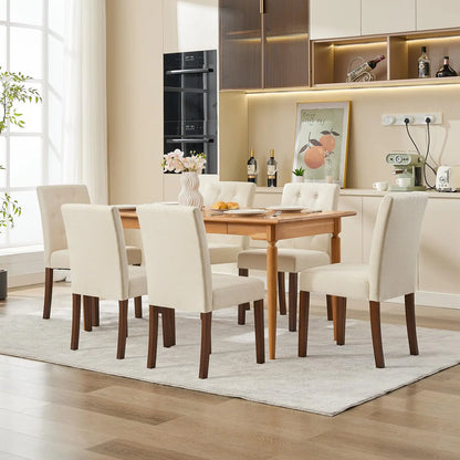 Dining Chairs Set of 2 Upholstered Parsons Diner Room Chair Sets Fabric Kitchen Chairs with Nailhead Trim/Sturdy Wood Legs and P
