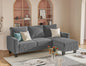 L-Shaped 3-Seater Sofa - Convertible Chaise Corduroy Couch for Small Spaces