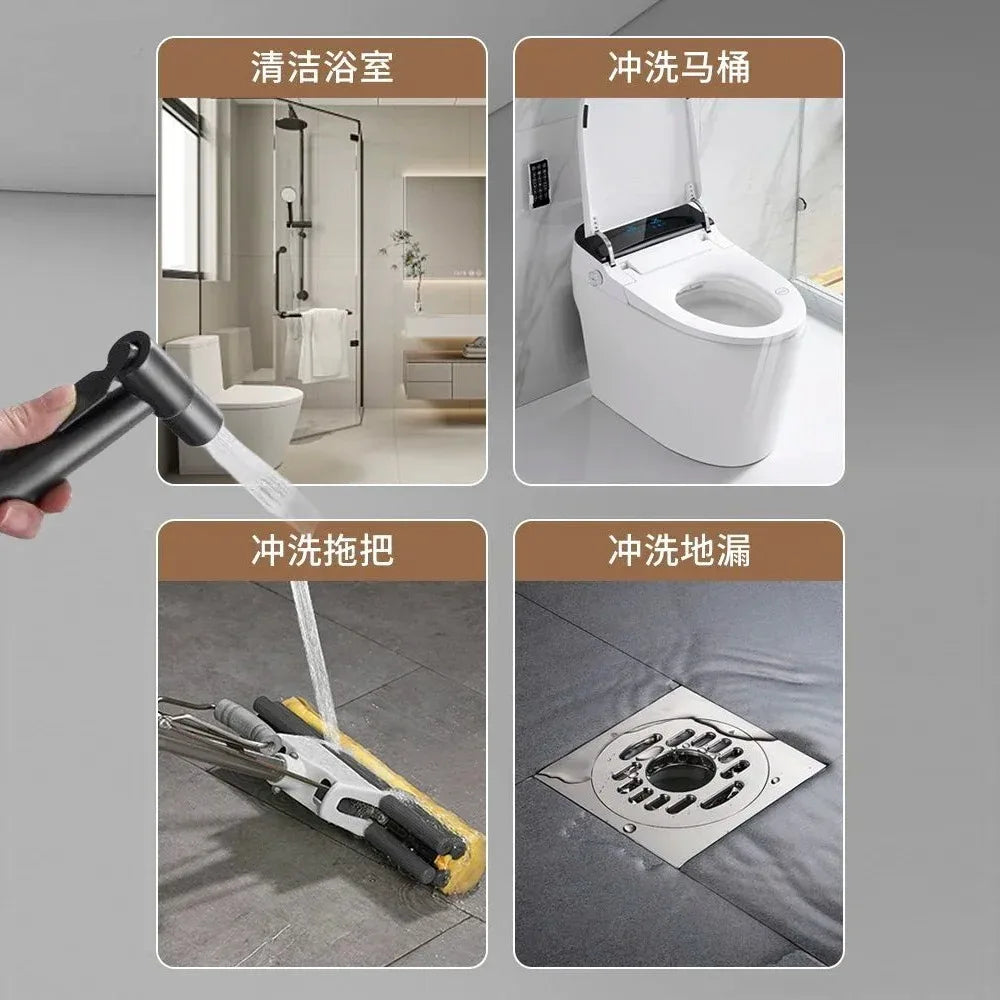 Handheld Toilet Bidet Faucet Sprayer Stainless Steel Bathroom Bidet Spraye Set Hand Sprayer Shower Head Self Cleaning No Punch