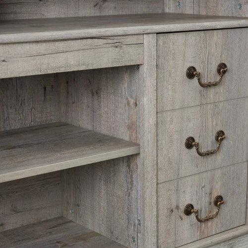 Traditional TV Media Stand Console for TV Up to 65" with Open and Closed Storage Space, Light Gray, 60"W*15.75"D*34.25"H  ﻿