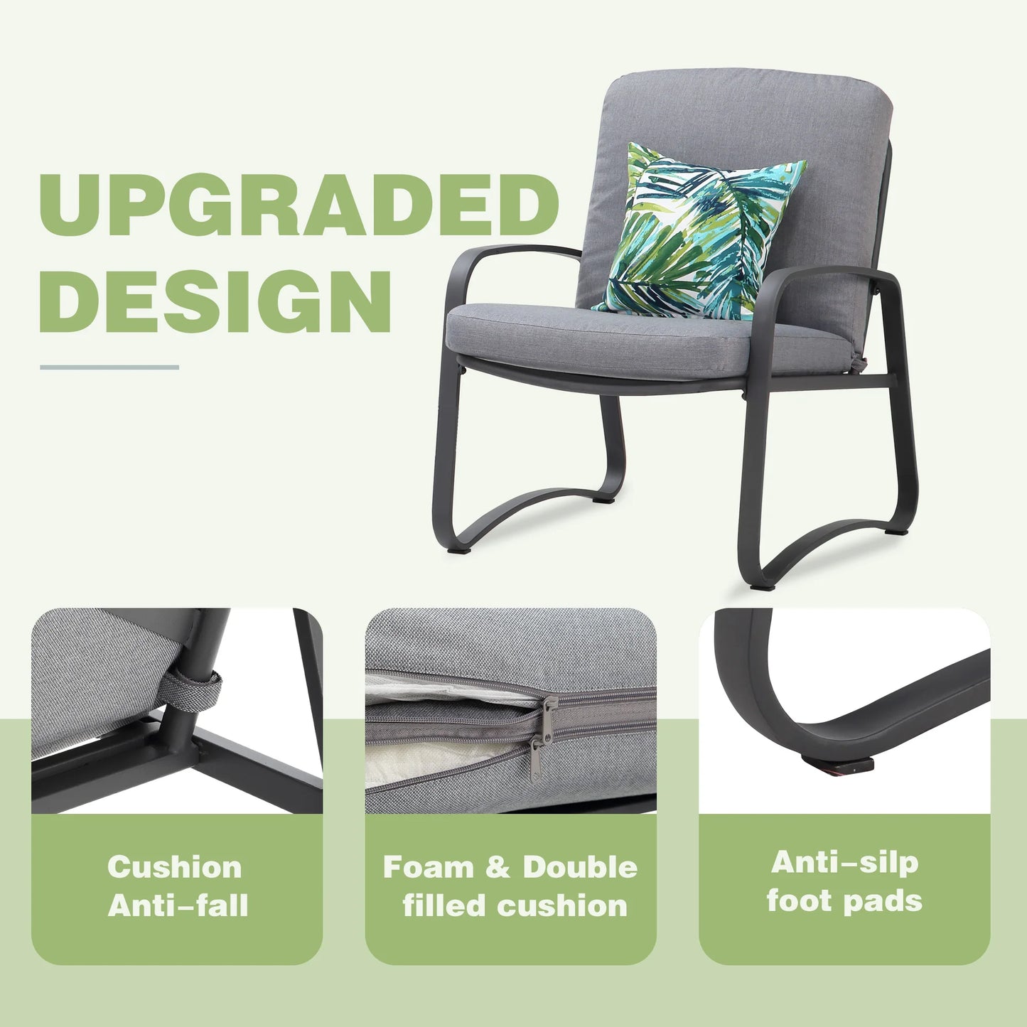 3 Piece Rocking Bistro Set Wicker Patio Outdoor Furniture Porch Chairs Conversation Sets with DPC Coffee Table