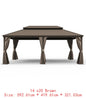 14x24 Hardtop Gazebo, Upgraded Metal Canopy with Drainage, Dual-Layer Galvanized Steel Roof, Includes Curtains & Netting,