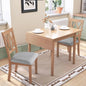 3-Piece Set – Drop-Leaf Table & 2 Upholstered Chairs, Wooden Dining Set for Small Spaces