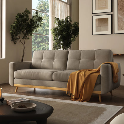 67.7-inch Mid-Century Modern Loveseat Sofa with Wooden Legs  for Living Room, Bedroom, or Office