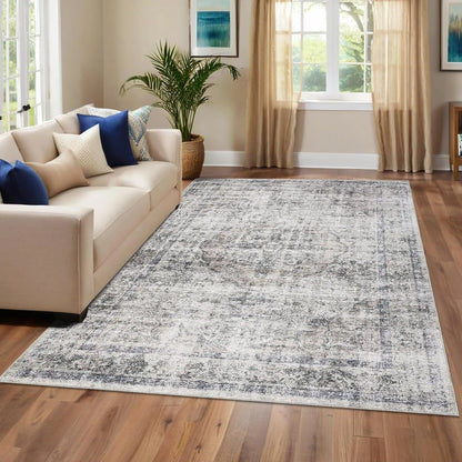 Washable Area Rug Stain-Resistant Throw Rug Indoor Carpet with Non-Slip Backing Foldable non-