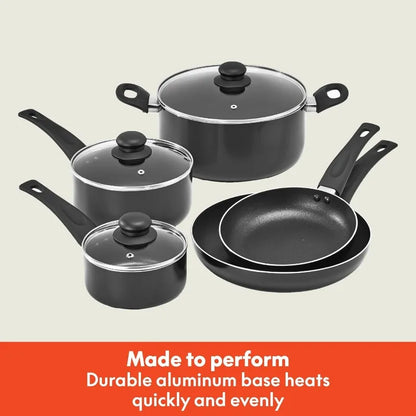 12 Piece Pots and Pans Utensils Nonstick PFOA Free Scratch Resistant Cooking Surface Compatible Nylon Aluminum