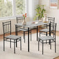 Kitchen Dining Table Sets for 4, 5-Piece Dinings Room Table Sets, Rectangular Kitchen Tables Set w/4 Chairs.