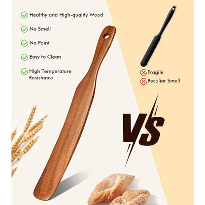 Reach the bottom of the jar, natural high moisture proof teak, kitchen tools, non-stick cookware wooden kitchen utensils