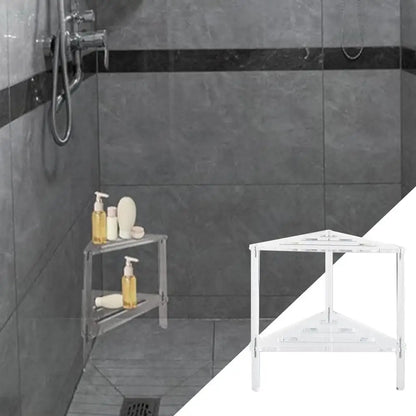 Shower Bench For Shaving Legs Non-Slip Shower Caddies Stool Stable Heavy Duty Bathing Chairs With Storage Shelf For Bathroom