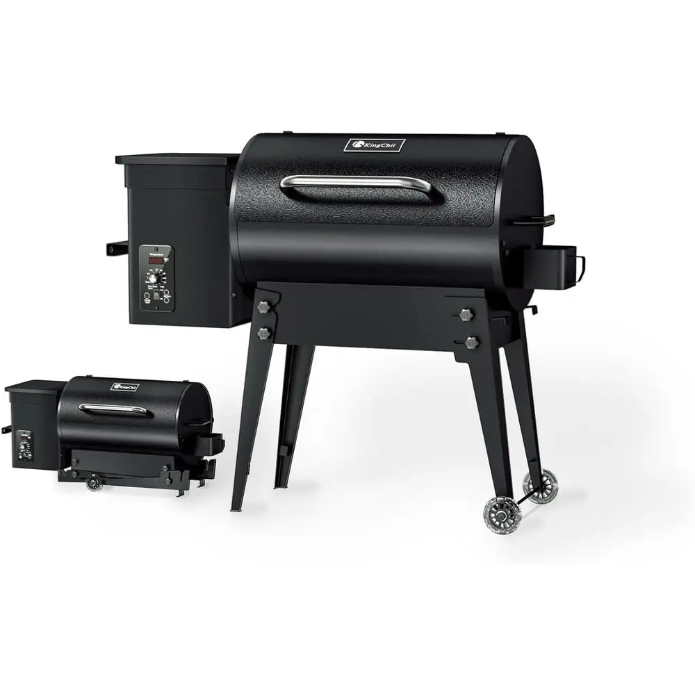Portable Wood Pellet Grill & Smoker with Folding Legs, 456 sq. in. Cooking Area, 18 lb. Hopper, Temperature Control 180-425°F fo