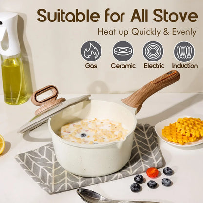 Ceramic Cookware Sets Pots and Pans Set Nonstick  Induction Cookware Kitchen Cooking Set with Frying Pans Set