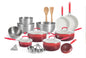 Ceramic Classic 25 Piece Nonstick Aluminum Cookware Set, Silicone and Stainless Steel