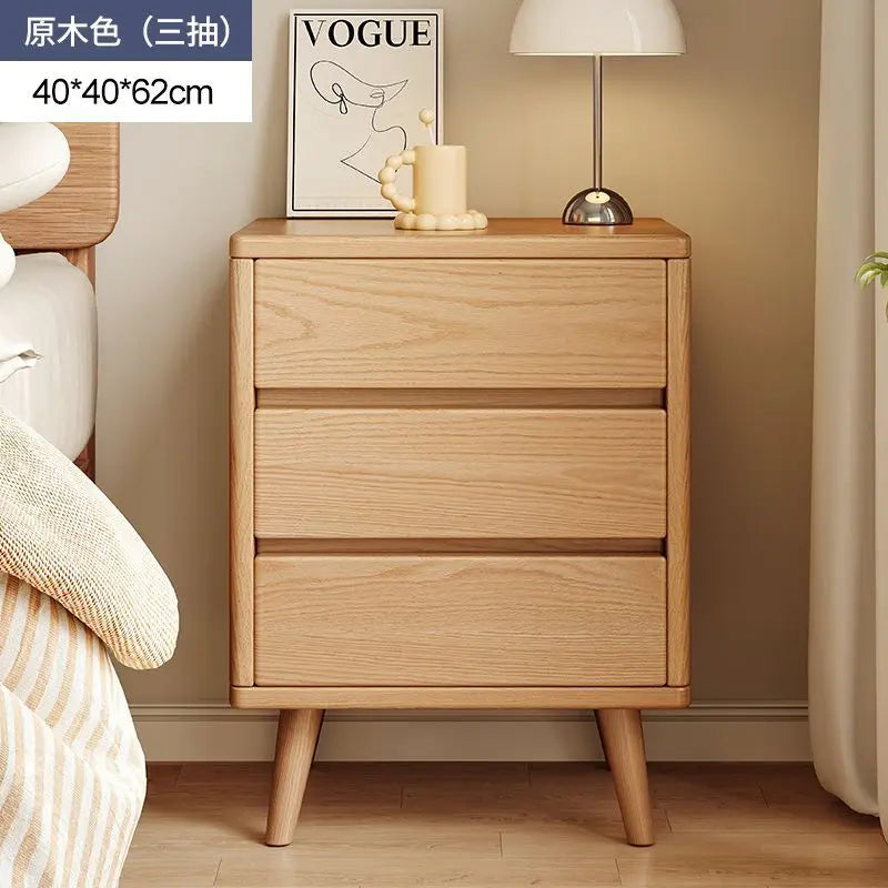 Solid wood bedside table simple Chinese Nordic home storage cabinet storage bedroom bedside floor storage cabinet