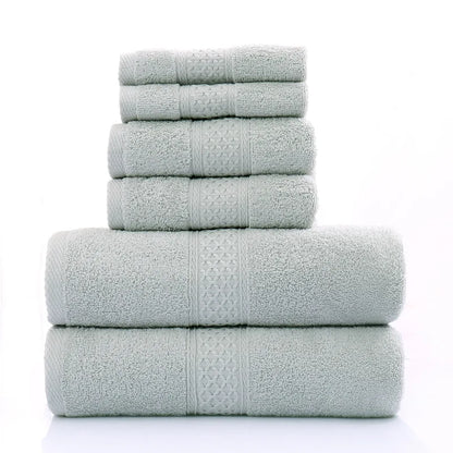 6PCS / 3PCS Cotton Towel Set Luxury Lace Embroidered Bath Towel Face Towel Hand Towel Washcloths Quick Dry Terry Towels 17Colors