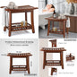 24“ teak shower bench with shelf, teak wood shower stool, waterproof wood shower chair