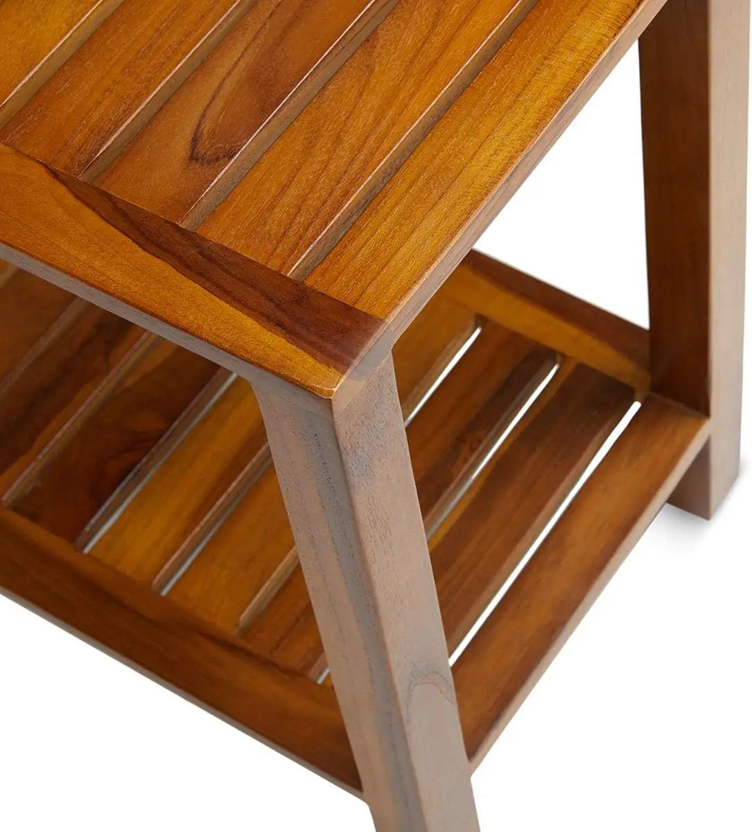 Teak Shower Bench 24 Inch For Bathroom, Spa - Fully Assembled, The Eske