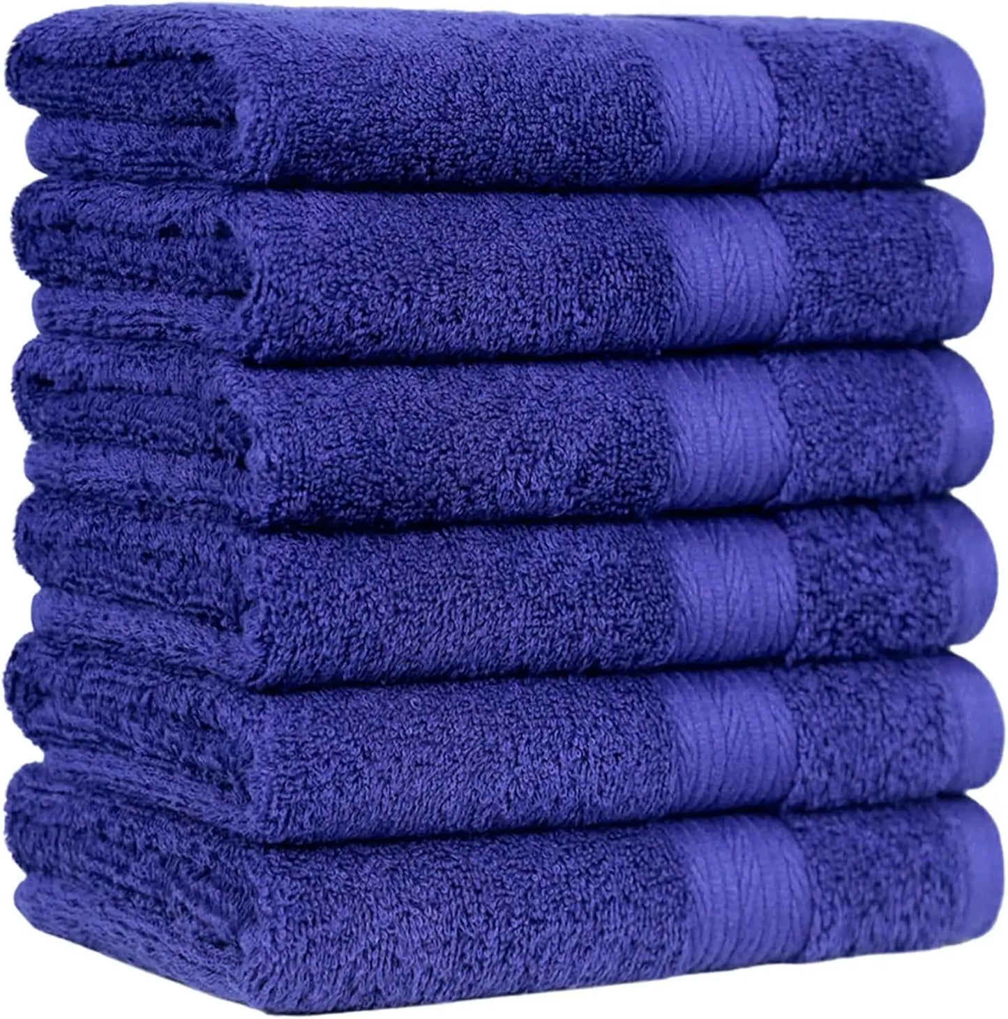 6 Piece Oversized 100% Cotton Bathroom Towel Set Fade Resistant Soft Absorbent 2 Bath 2 Hand 2 Washcloths Black