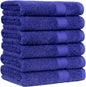 6 Piece Oversized 100% Cotton Bathroom Towel Set Fade Resistant Soft Absorbent 2 Bath 2 Hand 2 Washcloths Black
