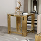 Modern Stainless Steel Leg Square Clear Tempered Glass End Table for Living Room and Sofa Side