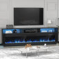 70" Fireplace TV Stand for TVs Up to 80" with 64" Electric Fireplace, TV Console for The Living Room, LED Light Entertainment C