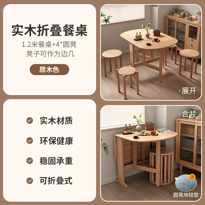 Dark Folding Dining Tables Slim Provincial Chic Modern Dining Tables Retro Mid Century Mesa Comedor Plegables Furniture For Home