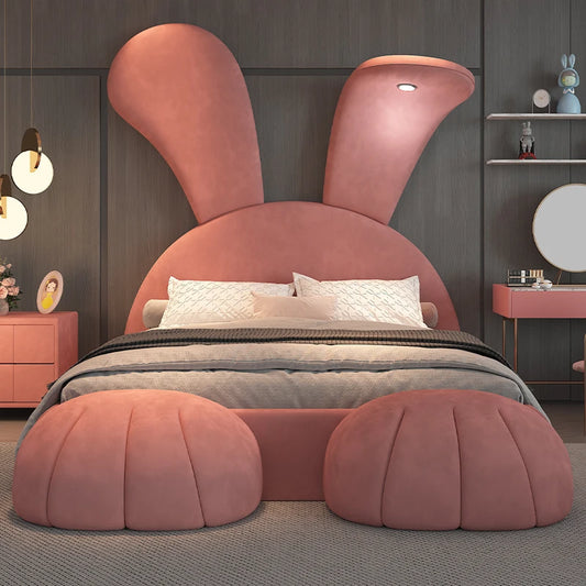 Backrest Modern Bedroom Bed Luxury Wood Italian Big Hotel Double Beds Children Floor Storage