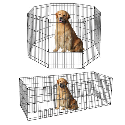 Foldable Metal Dog Playpen for Indoor/Outdoor, Pet Dog Fence Exercise, Pet Puppy Playpen Cage for Yard, Easy Assemble Cat House