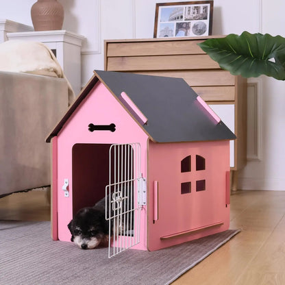 Cozy Wooden Indoor Pet House for Small Dogs and Cats, with Air Vents and Elevated Floor