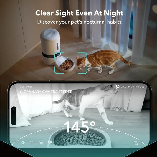 PETLIBRO Automatic Cat Feeder with Camera, 1080P HD Video with Night Vision, 5G WiFi Pet Feeder with 2-Way Audio, Low Food &