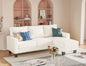 L-Shaped 3-Seater Sofa - Convertible Chaise Corduroy Couch for Small Spaces