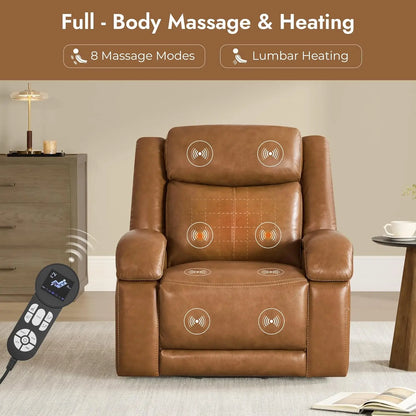 Genuine Leather Power Lift Recliner Chair for Elderly with Heat and Massage, Electric Lay Flat Lift Chairs with, Customized