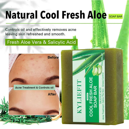 Aloe Vera Whitening Soap, Remove Acne, Pimples, Skin Radiant, Improve Skin Luster, Vegan Bath Wash for Women Men