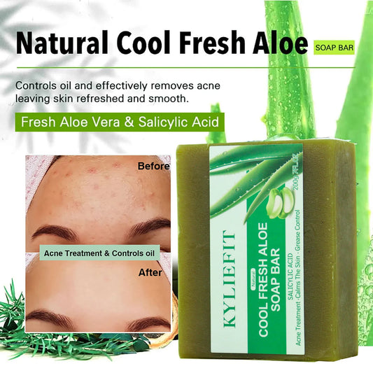 Aloe Vera Whitening Soap, Remove Acne, Pimples, Skin Radiant, Improve Skin Luster, Vegan Bath Wash for Women Men