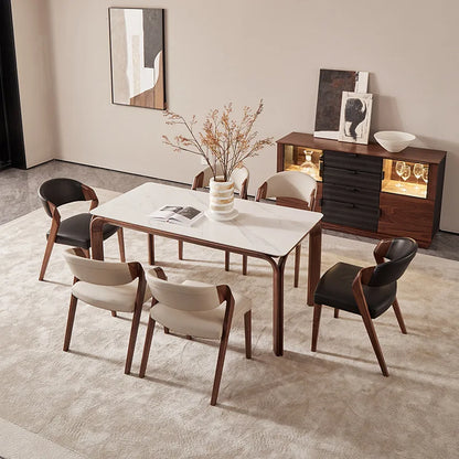 Nordic High-end Light Luxury Ash Wood Dining Chair Wabi-sabi Style Chair Designer Structure Armchair Restaurant Backrest Chair