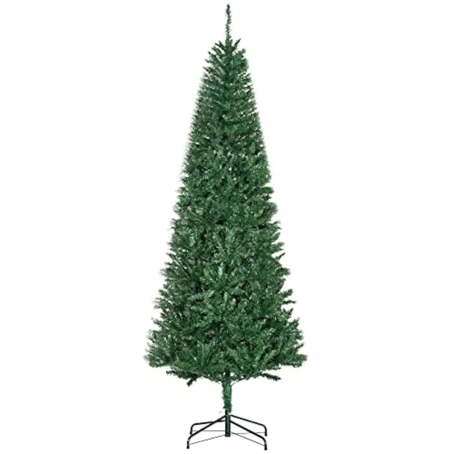 7' Tall Unlit Slim Fir Artificial Christmas Tree with Realistic Branches and 865 Tips Green