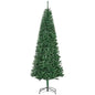 7' Tall Unlit Slim Fir Artificial Christmas Tree with Realistic Branches and 865 Tips Green