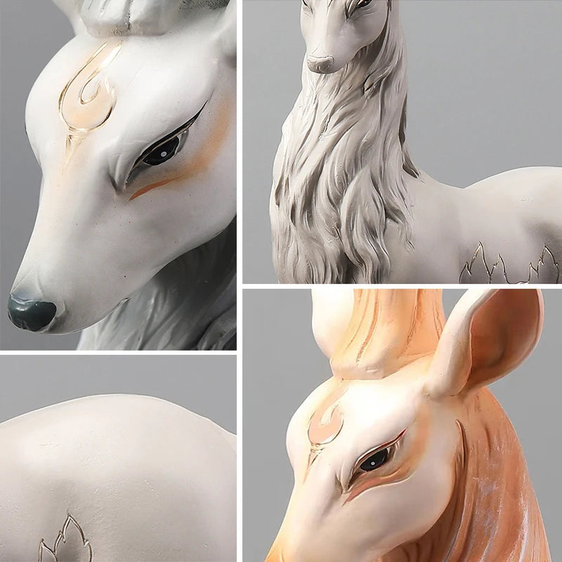 35cm High End Deer Statue Reindeer Figurines Resin ELK Sculpture For Living Room Luxury Home Decoration Nordic Tabletop Statue