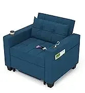 Sleeper Sofa Pullout Bed for Living Room.L Shaped Couch with Storage Chaise.USB.Cup Holder (Dark G