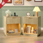 Nightstands Set of 2, 19"W Mid Century Modern Nightstand for Bedroom, Fluted Bed Side Table, Oak Night Stand