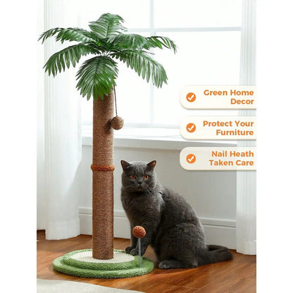 32 Cactus Cat Tree For Indoor Cats, Small Cat Tower Cat Condo With Sisal ching Ramp, Cozy HammockCat ching Post, 33 T