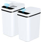 2 Pack 12L Bathroom Automatic Trash Cans Touchless Motion Sensor Slim with Lid for Bathroom Bedroom Living Room Office White