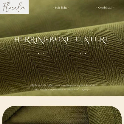 French Chenille Blackout Curtains for Living Room Bedroom Herringbone Pattern Modern Luxury Custom Size Window Drape