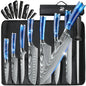 8pcs Kitchen Knife Damascus Stainless Steel Chef Knife Utility Paring Boning Cleaver Slicing Santoku Knives Nylon Bag