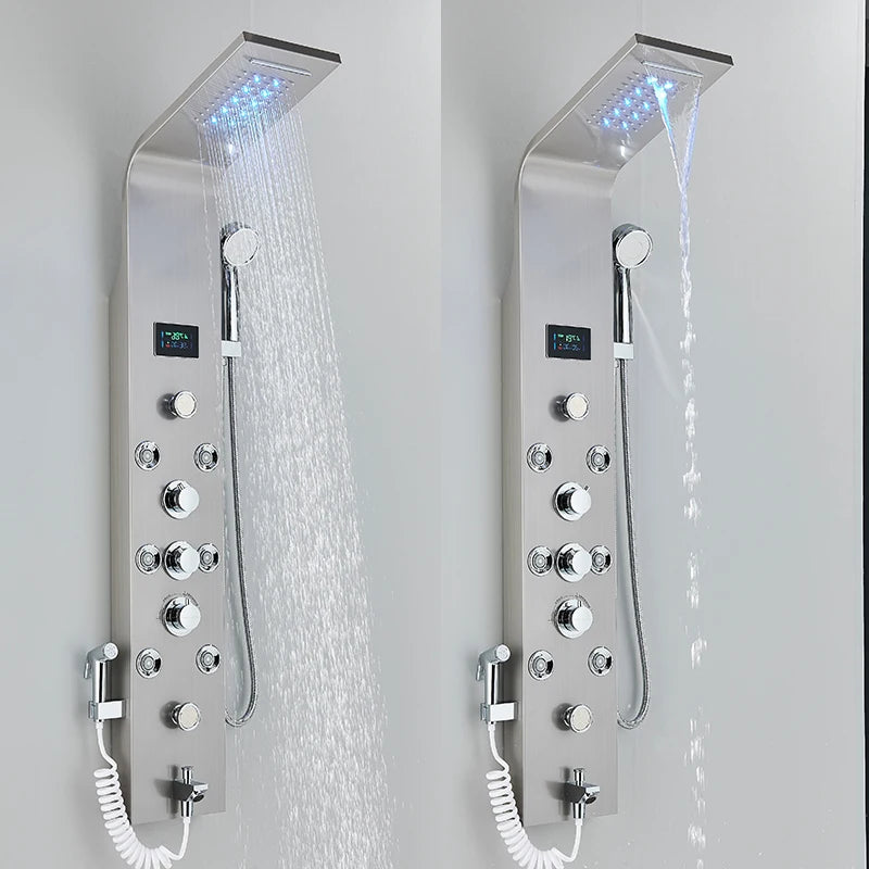 Bathroom Shower Panel LED Rainfall/Waterfall Shower Head
