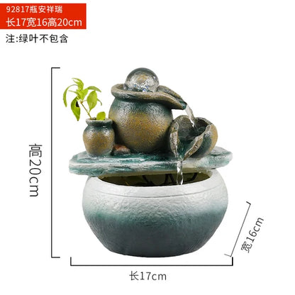 Feng Shui Wheel Circulation Flowing Water Generates Wealth Ornament  Desktop Creative Small Fountain Humidifier Decoration Gift
