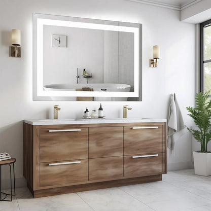 36"x 24"LED Bathroom Vanity Mirror for Wall Memory Function Tempered Glass with Front Light and Backlit For Living Room